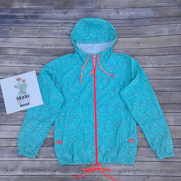 Columbia Jackets & Blazers - Columbia windbreaker jacket neon teal orange print